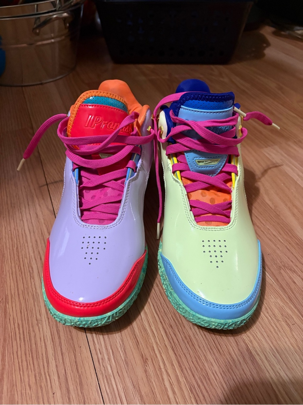 Nike Men’s Multi-Color Patchwork Sneakers — Pink, Purple, Blue, Green, Orange